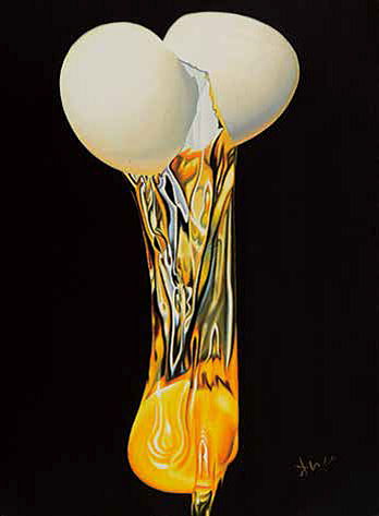 《なま玉子L》 1987年 油彩・キャンバス 45.5×33.3cm